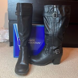 White mountain dover black boots wide calf size 9.5